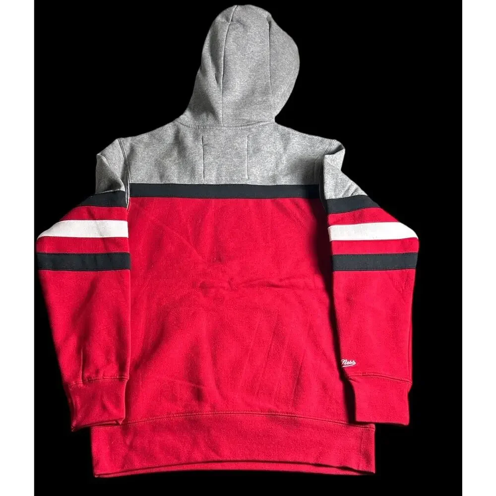 Mitchell & Ness Morehouse Maroon Tigers HBCU Red Striped Hoodie Small - Picture 2 of 3